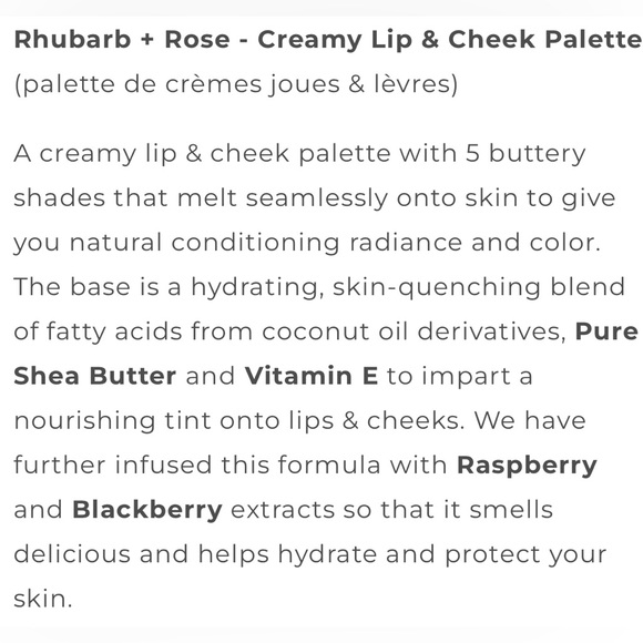🎄SALE! Seraphine Botanicals Rhubarb & Rose Creamy Lip & Cheek Palette - Picture 7 of 7